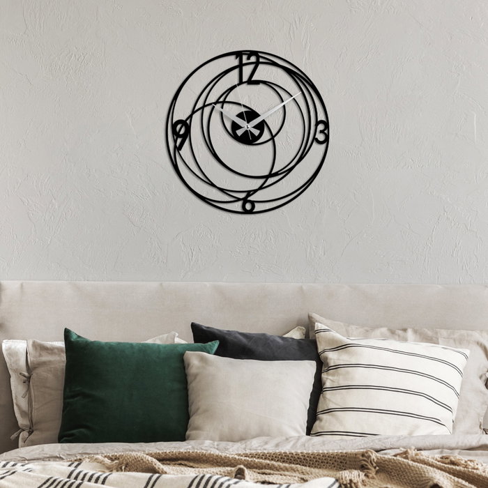Wallity Reloj de Pared Decorativo de Metal Negro 49 x 49 cm